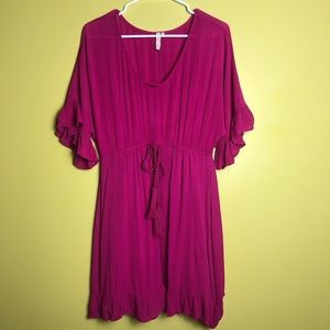 Hot pink swim cover up red camel size large